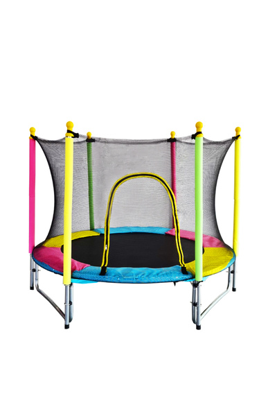 bigshot Trambulina pentru Copii cu Plasa de Protectie, Interior si Exterior, Diametru 150 cm, Multicolor