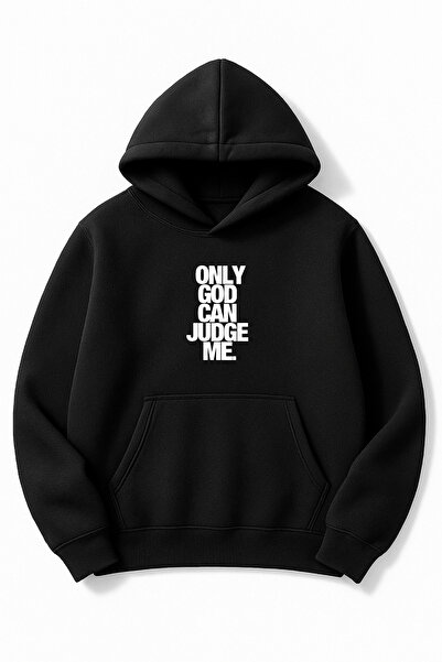 Altair Tr سويت شيرت أسود كبير الحجم مطبوع عليه عبارة 'فقط الله يستطيع أن يحكم...