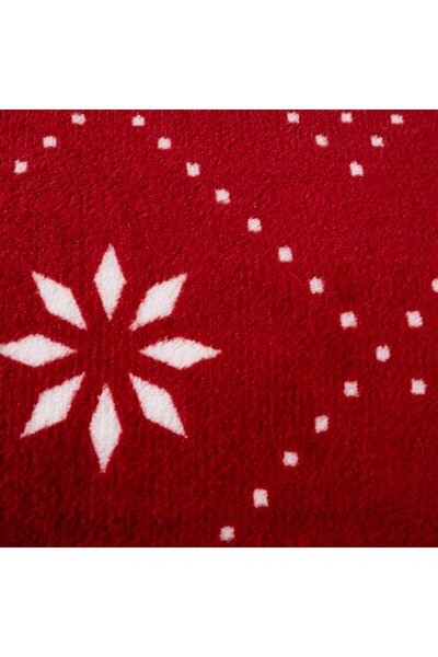 Manolex Set de Patura si Huse de Perna de Craciun – Moale si Calduras, din bumbac Rosu cu Alb