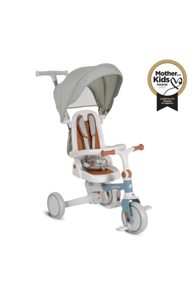 byox Tricicletă pliabilă 4 în 1 Compacto, albastră, pentru copii 12-36 de lun...