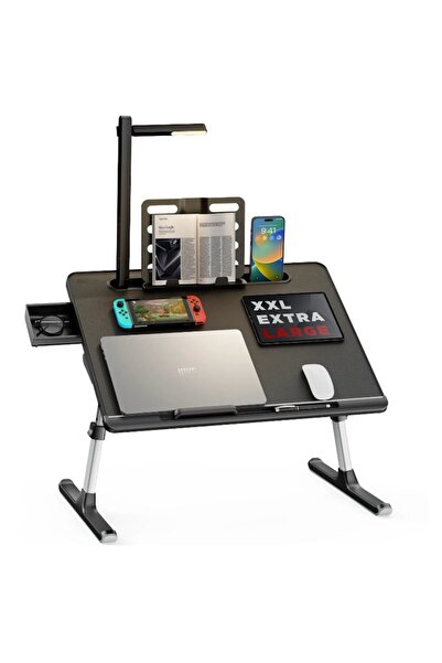 OEM Multifunctional Laptop Stand Saiji with LED Light, Adjustable Height and Angles, Black