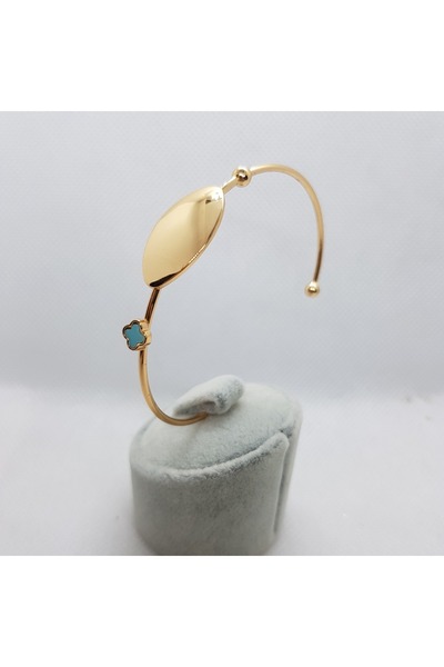 Mavi Haçlı Oval Modern Bileklik (İsminizi sipariş no ile mesajlara gönderin)