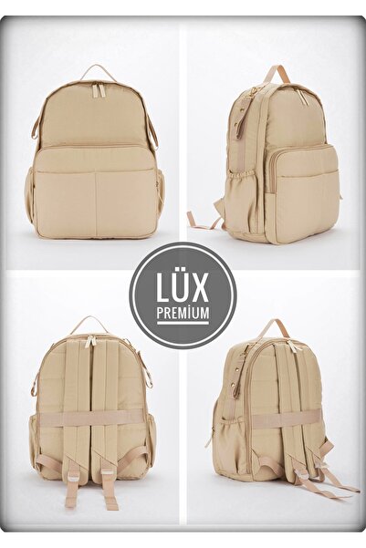 Avşar Baby Lüx Premium Jumbo Boy Anne Bebek Bakım Sırt Çantası Biberon Termos Gözlü