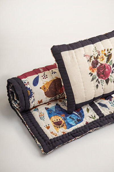 one2three Animals El Yapımı Organik Pamuk Çocuk Yatak Örtüsü