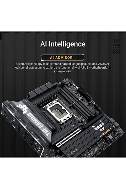 ASUS TUF GAMING B860M-PLUS Wi-Fi Intel Motherboard, mATX, DDR5, PCIe 5.0, 3×M.2, Wi-Fi 7, 2.5GB Eth