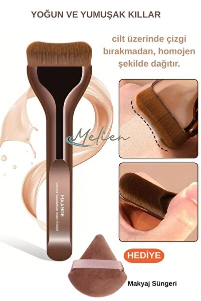 Melien Вигнутий рідкий кремовий тональний крем Alik Професійна кисть для макі...