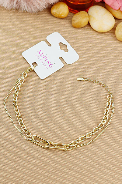 Keyifli Hayaller Xuping Vip Bileklik - Xuping 2li kombin xuping Gold Halka Zincir Bileklik Kararmaz 17+3cm
