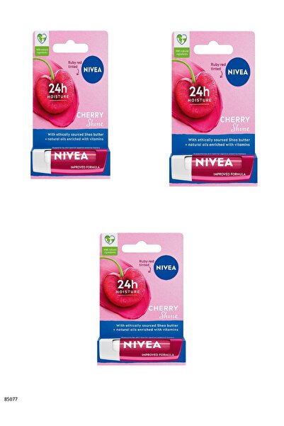 NIVEA 85077 Kiraz Dudak Bakım Kremi 3 ADET