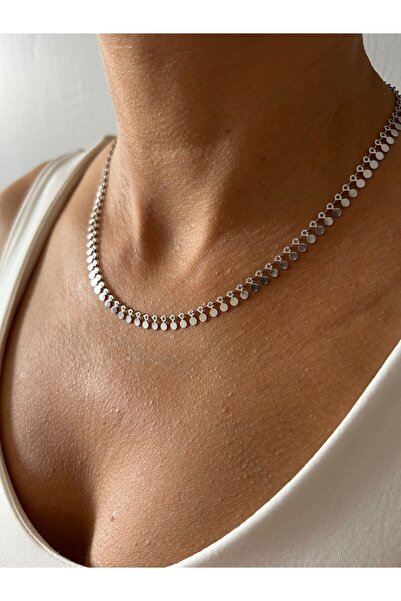 Birth of Venus Gümüş Renkli Çelik Pullu Kolye