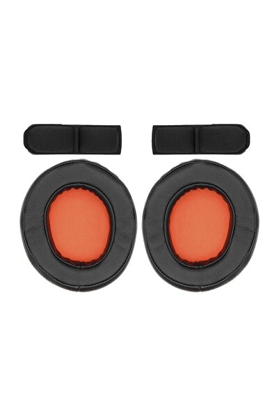 PadForce Set of 2 sponges + upper band sponge for SteelSeries 9H, Over-Ear headphones - Orange