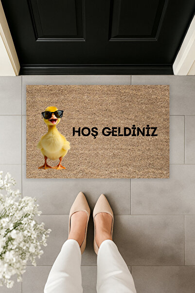 Dormot سجادة أمامية للباب بطباعة رقمية حديثة على شكل بطة صغيرة