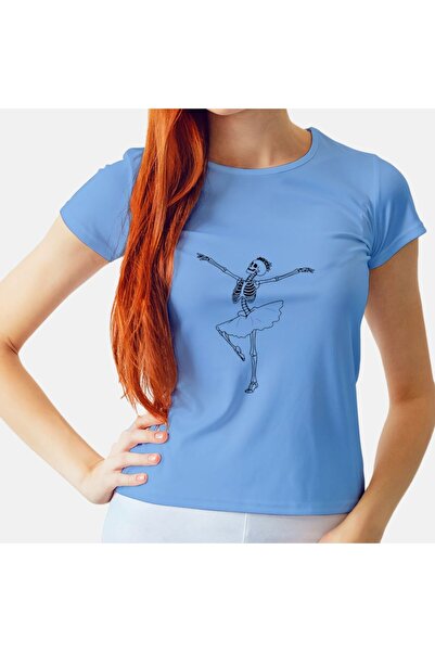 Ada Kostüm Tasarım تي شيرت نسائي مطبوع عليه هيكل عظمي راقصة الباليه