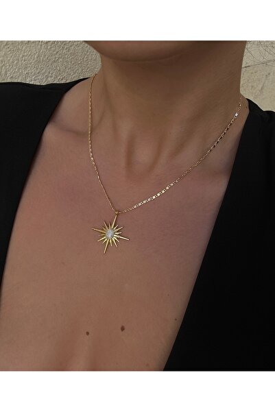 pop up store Ezme Zincir Altın Renk Yıldız Taşlı Kolye