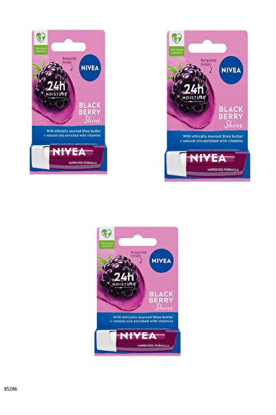 NIVEA 85286 Böğürtlen Dudak Bakım Kremi 3 ADET