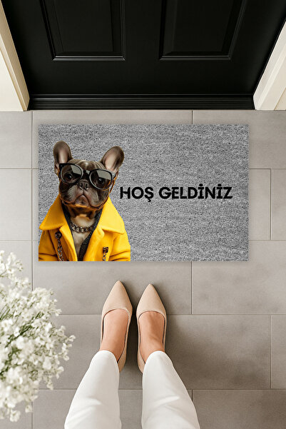 Dormot سجادة أمام الباب على شكل كلب مع نظارات طبية بطباعة رقمية حديثة