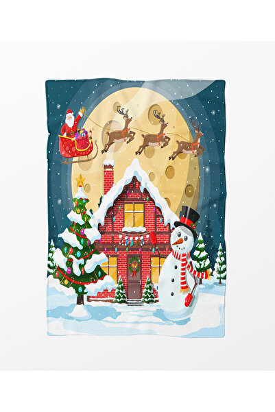 Home Christmas Snow Pattern Fleece Tv Blanket Polar Soft Blanket