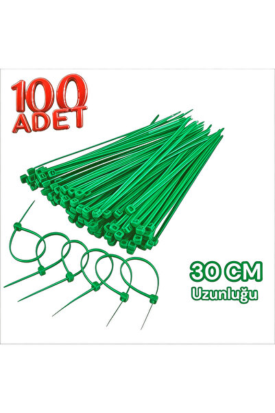 By mag Atom Plastik 3.6x300 Yeşil Cırt Kelepçe (30cm uzunluğu) Ağaç, çimçit ü...