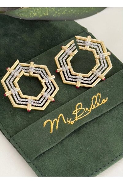 mibrillo Marka muadili geometrik küpe (Kıskanmak dizisi Nalan küpesi )