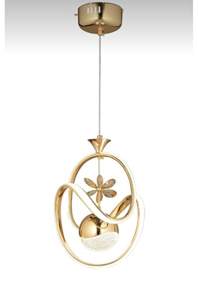 Akgül Tek Toplu Modern Gold Kaplama Sarkıt Led Avize Salon Avize 3 Renk Ledli