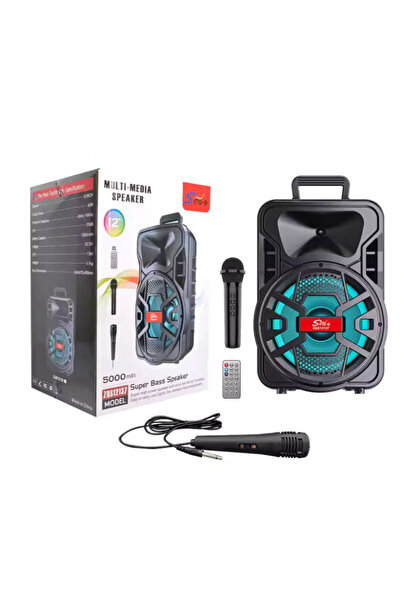 Zherqon Portable Karaoke Speaker ZQS 12137, 2 Microphones, 120W PMPO, RGB LED