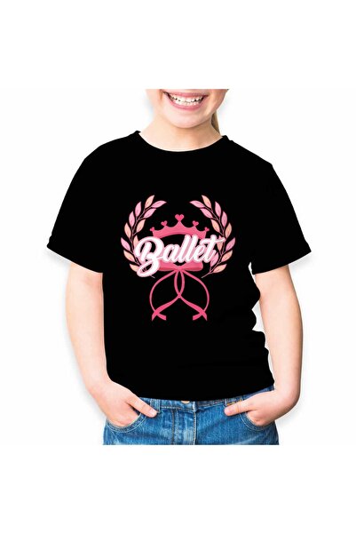 Ada Kostüm Tasarım Tricou negru pentru copii cu imprimeu balet