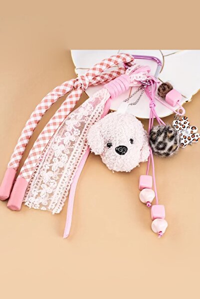 İLKYAZ Pink Teddy Bear Charm Bag Accessories and Keychain