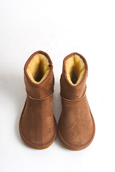 Moda Lime Kürklü Süet Soğuk Havaya Dayanıklı Günlük Kullanıma Uygun Kalın Taban Rahat Giyim Esnek Çocuk Bot