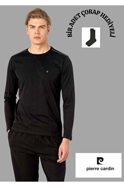 Pierre Cardin %100 Pamuklu Bisiklet Yaka Şerit Detaylı Cepli Pijama Takımı THCL1VR00PC