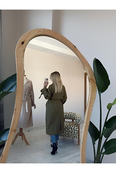 BeeYouStudio Kruvaze Yaka Kolları Kemerli Düğmeli Uzun Trençkot