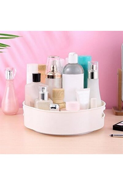 OLLEVRA 360 degree rotatable mechanism round tray shaped presentation and service organizer tray