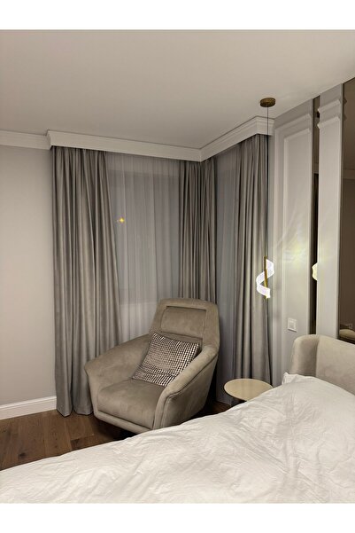 NACARBUTİK Draperie de Catifea gri deschis 150X250