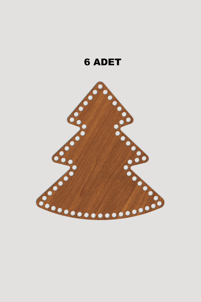 Lucena Дерев'яна новорічна ялинка Кошик Підставка 13x14 см 6 штук Горіх 3 мм