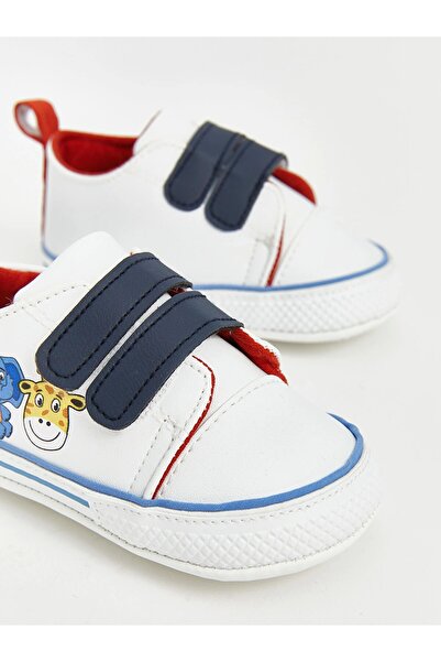 LC Waikiki Lcw Steps White Printed Velcro Baby Boy Pre-Walking Shoes