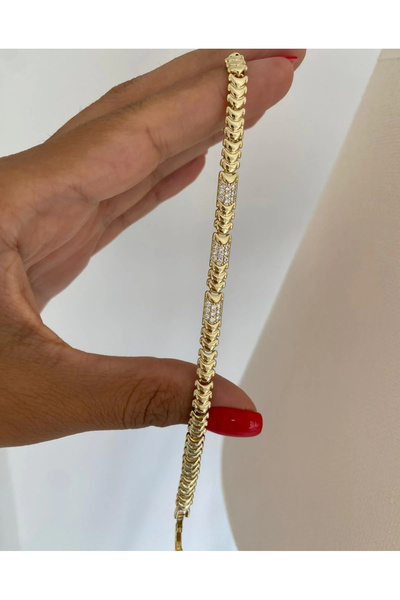 Butik XUping 14k Taşlı ok Bileklik