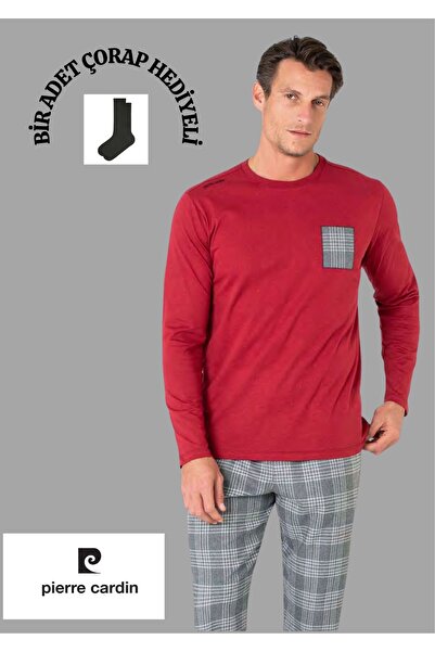 Pierre Cardin 100% Cotton Crew Neck Pocket Plaid Pajama Set Thcl6Vr07Pc