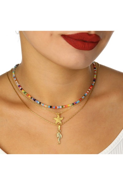 GÜNEBAKAN AKSESUAR Çoklu kolye seti