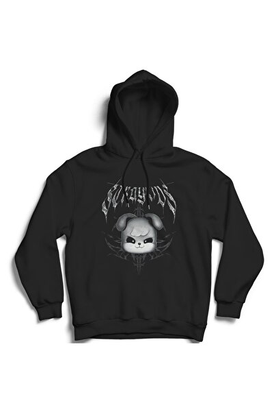 The Fame سترة هودي من القطن بطباعة موسيقى الكيبوب، تصميم Stray Kids وSkzoo وE...