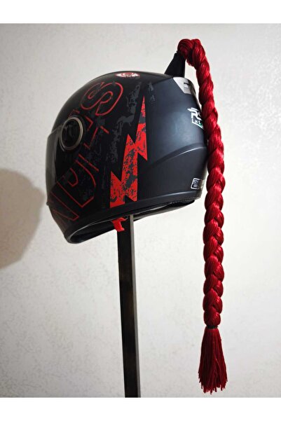 Hediyehanem Motor & Motosiklet Kırmızı Tek Örgü Saç Kask Dış Aksesuar