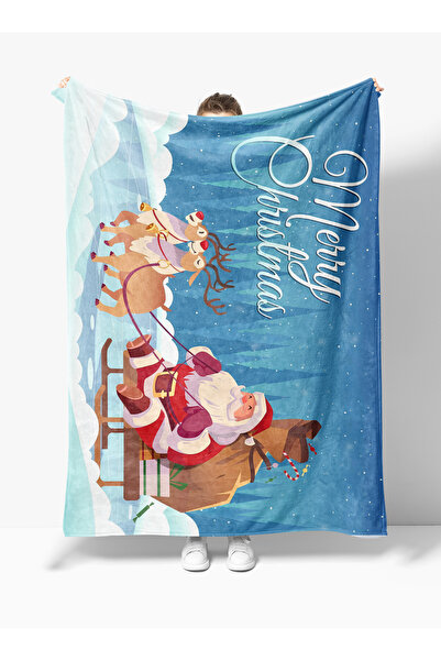 Home Santa Claus Santa Christmas Pattern Fleece Tv Blanket Polar Soft Blanket