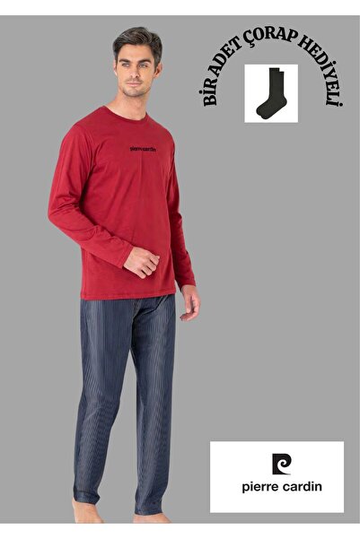 Pierre Cardin 100% Cotton Crew Neck Pajama Set with Pockets Thclvr65Pc
