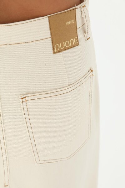 Puane Women's Front Split Skirt - 18186Etk - Beige