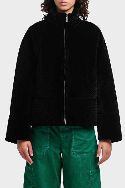 Emporio Armani Regular Fit Stand Collar Effect Velvet Coat Coat Ew001464 Af14361 Uc001