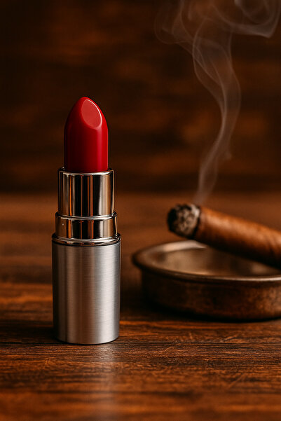 Hunter Ruj Şeklinde Dekoratif Metal Gazlı Çakmak – Kırmızı/Gümüş