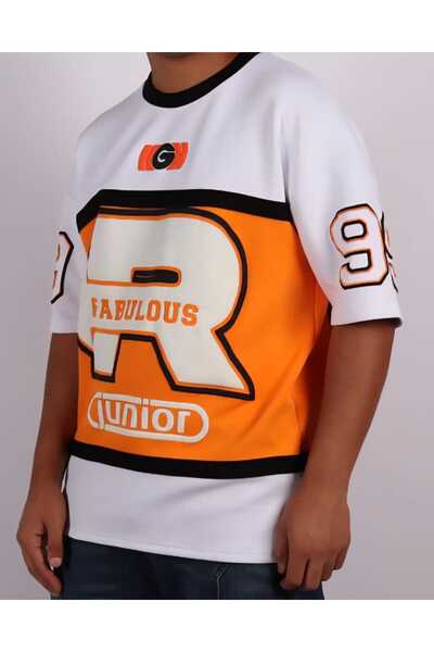 Red Planet Men’s Sports Jersey T-Shirt | Athletic Oversized V-Neck Top