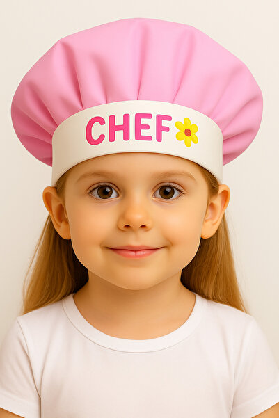 AYSHOME Ays Home Pink and White Chef's Cap