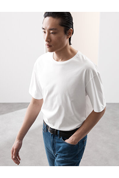 Marks & Spencer Saf Supima Pamuklu Oversize T-shirt