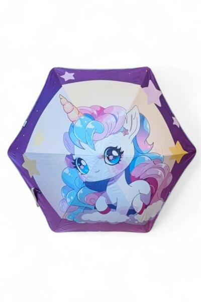 Baginn Kız Çocuk Baston Şemsiye Reflektörlü Karakter Desenli Boyu 70 Cm Çapı ...