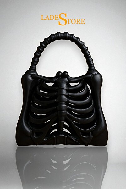 Lades Gotik İskelet Çanta – Halloween ve Alternatif Moda El Çantası