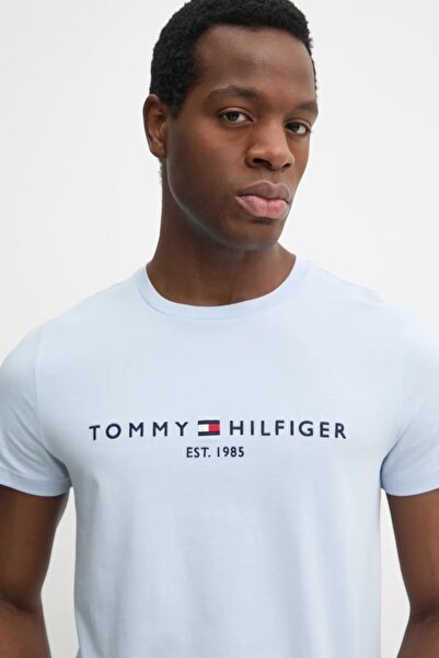 Tommy Hilfiger Plus _.Tommyhilfiger Men's T-Shirt New Season 1985 Logo Embroidered 100% Cotton Organic