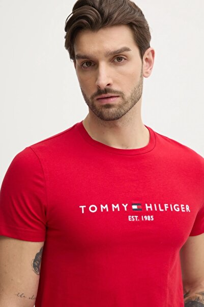 Tommy Hilfiger Plus _.Tommyhilfiger Men's T-Shirt New Season 1985 Logo Embroidered 100% Cotton Organic